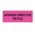 Nevs Advance Directive On File 7/8" x 2-1/4" Flr Pink w/Black N-0081FP